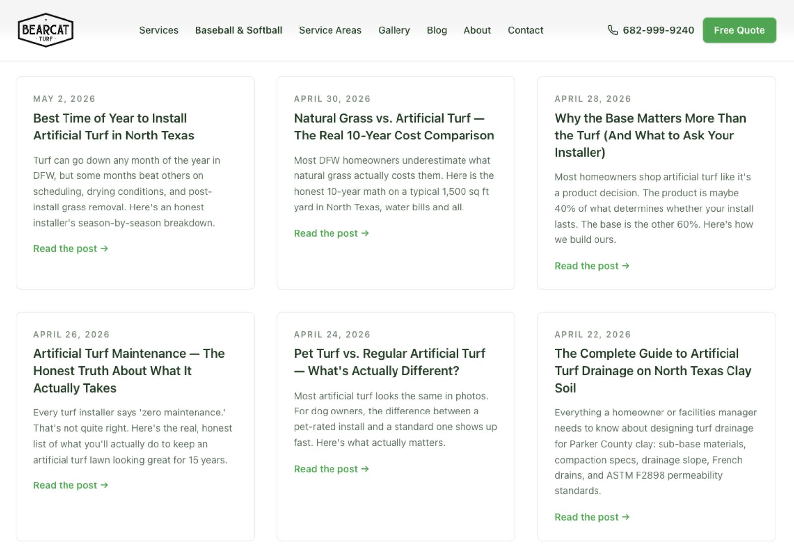 Bearcat Turf — content depth — technical guides