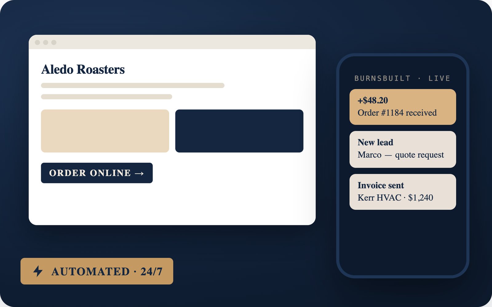 BurnsBuilt builds websites and business automations